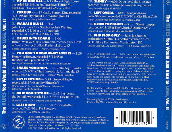 Various : The Blues You Would Just Hate To Lose, Vol. 2 (CD, Comp)