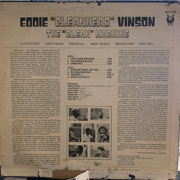 Eddie "Cleanhead" Vinson : The "Clean" Machine (LP, Album, Promo)