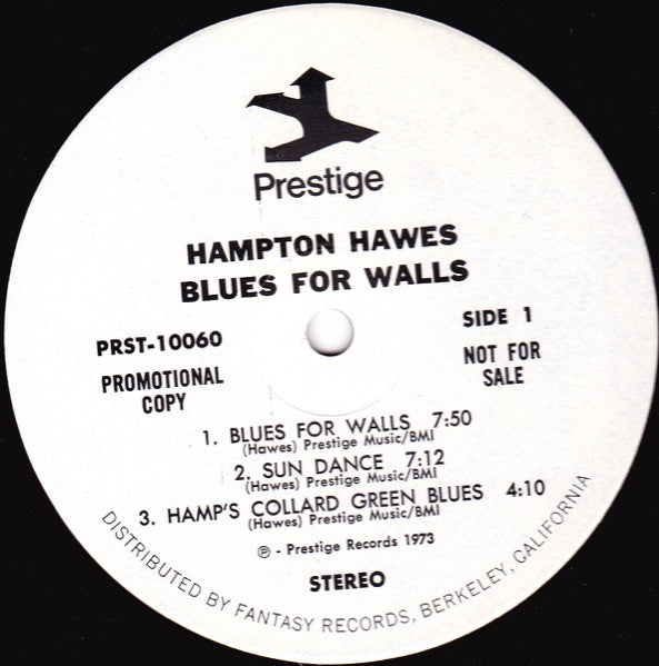 Hampton Hawes : Blues For Walls (LP, Album, Promo)