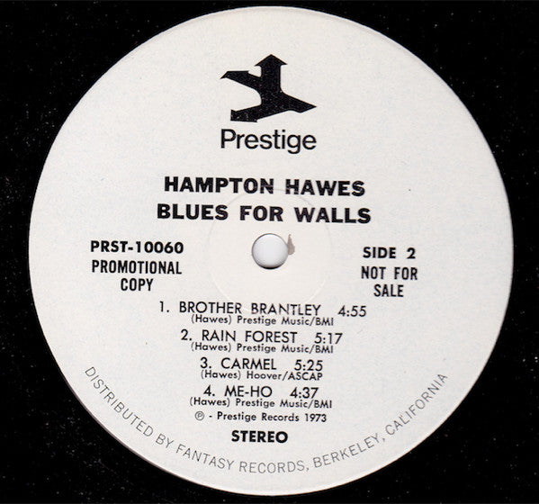 Hampton Hawes : Blues For Walls (LP, Album, Promo)