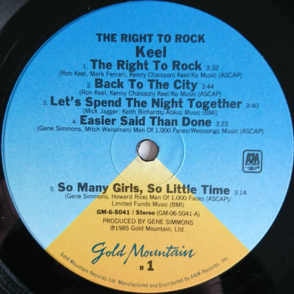 Keel : The Right To Rock (LP, Album)