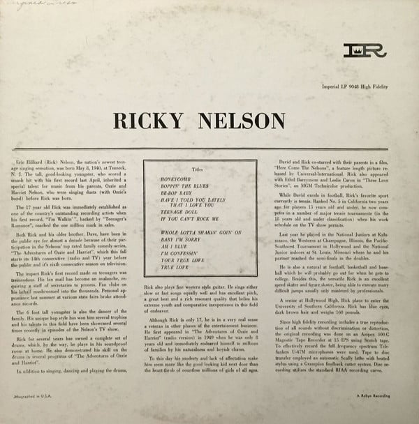 Ricky Nelson (2) : Ricky (LP, Album)