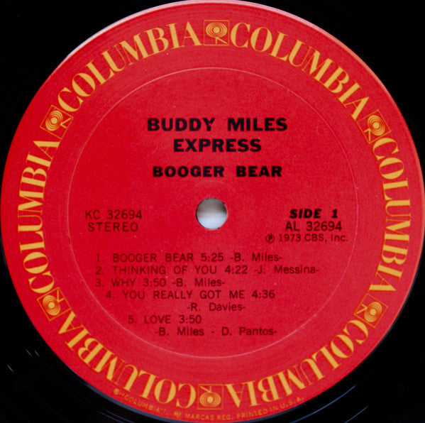 Buddy Miles Express : Booger Bear (LP, Album, Gat)