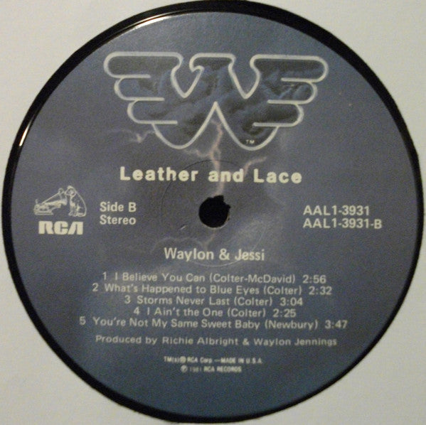 Waylon Jennings And Jessi Colter : Leather And Lace (LP, Album, Ind)