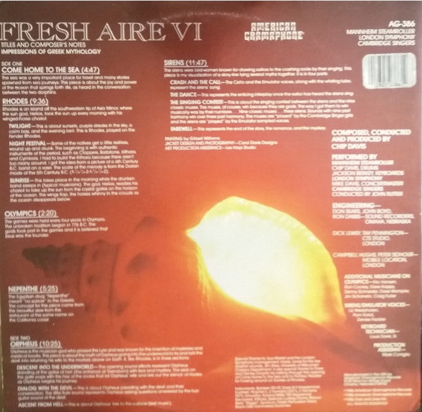 Mannheim Steamroller : Fresh Aire VI (LP, Album, Gat)