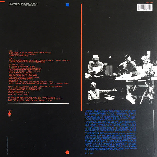 Gil Evans / Steve Lacy : Paris Blues (LP, Album)