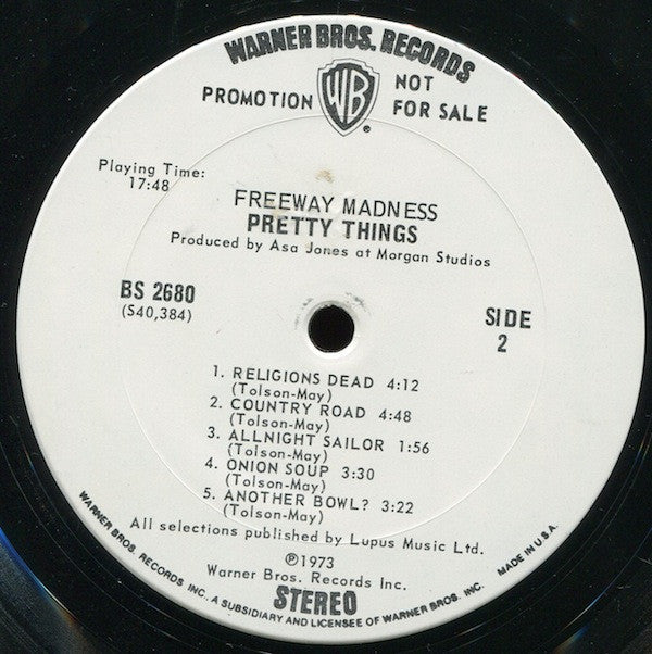 The Pretty Things : Freeway Madness (LP, Promo)