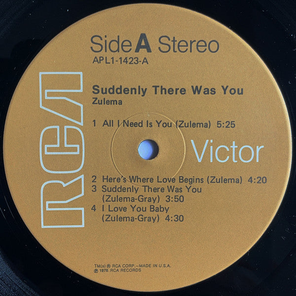 Zulema : Suddenly There Was You (LP, Album)