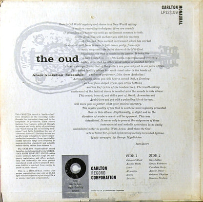 Aram Arakelian Ensemble : The Oud (LP, Album, Mono)