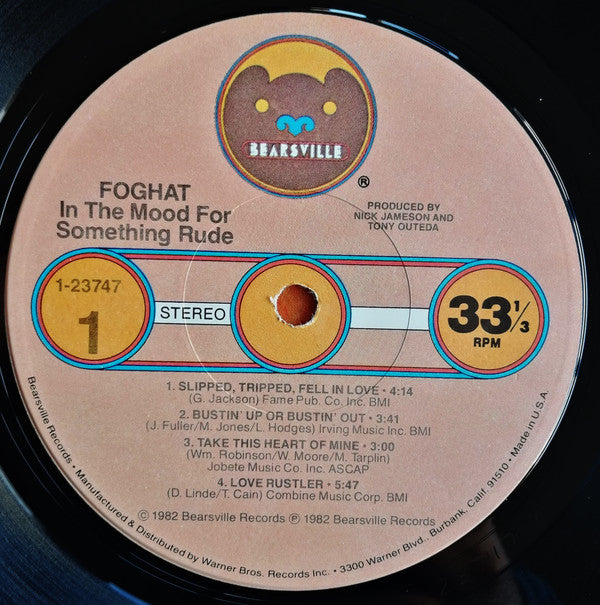 Foghat : In The Mood For Something Rude (LP, Album, Win)