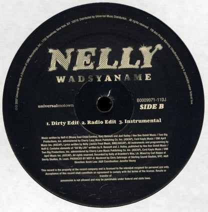 Nelly : Wadsyaname (12", Promo)