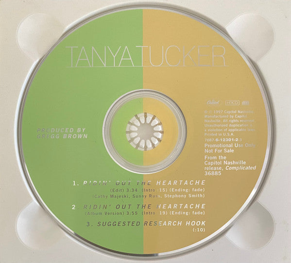 Tanya Tucker : Ridin' Out The Heartache (HDCD, Single, Promo)