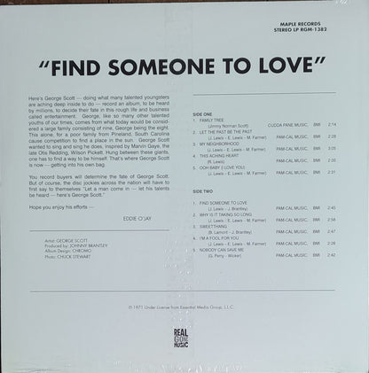 George Scott (4) : Find Someone To Love (LP, Album, RE, Gre)