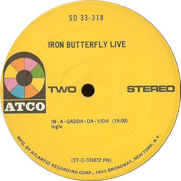 Iron Butterfly : Live (LP, Album, PR )