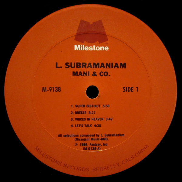 L. Subramaniam : Mani & Co. (LP, Album)