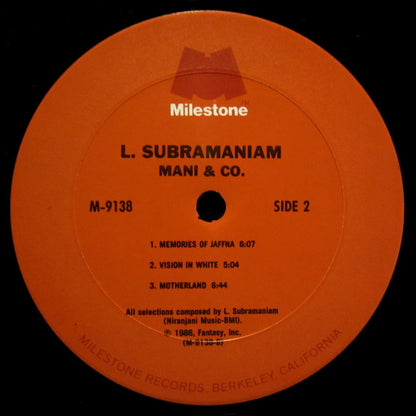 L. Subramaniam : Mani & Co. (LP, Album)