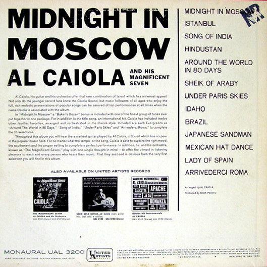 Al Caiola And His Magnificent Seven : Midnight In Moscow (LP, Album, Mono)