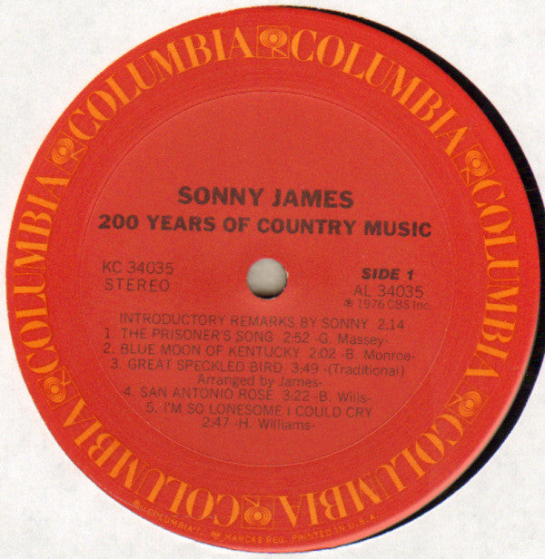 Sonny James : 200 Years Of Country Music (LP)