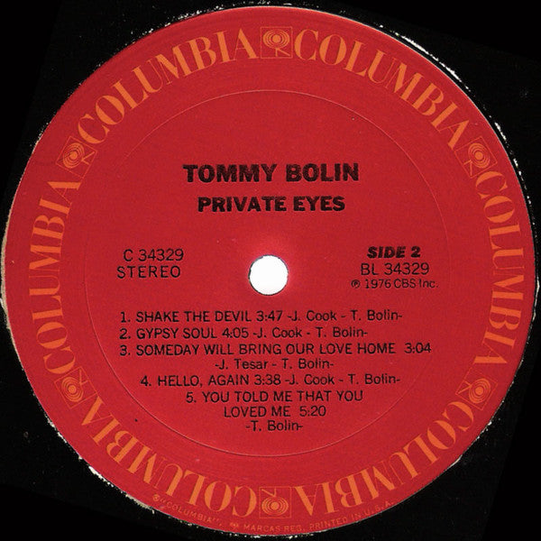 Tommy Bolin : Private Eyes (LP, Album)