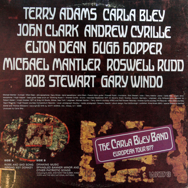 The Carla Bley Band : European Tour 1977 (LP, Album, Gat)