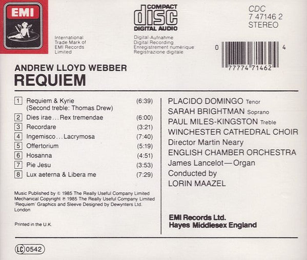 Andrew Lloyd Webber : Requiem (CD, Album)