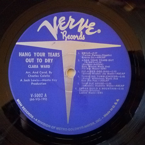 Clara Ward : Hang Your Tears Out To Dry (LP, Album, Mono)