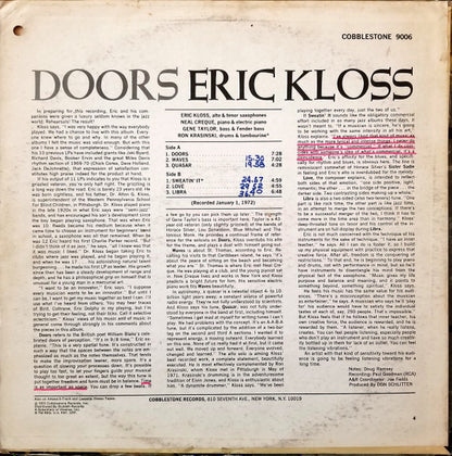 Eric Kloss : Doors (LP, Album)