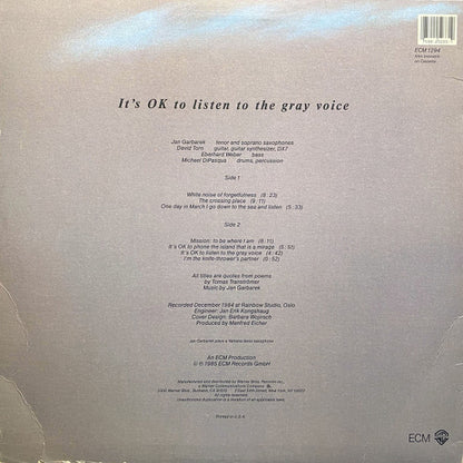 Jan Garbarek Group : It's OK To Listen To The Gray Voice (LP, Album)