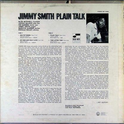 Jimmy Smith : Plain Talk (LP, Album)