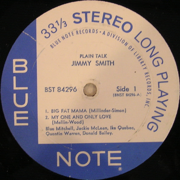 Jimmy Smith : Plain Talk (LP, Album)