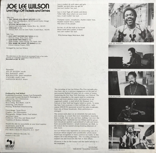 Joe Lee Wilson : Livin' High Off Nickels And Dimes (LP, Album)