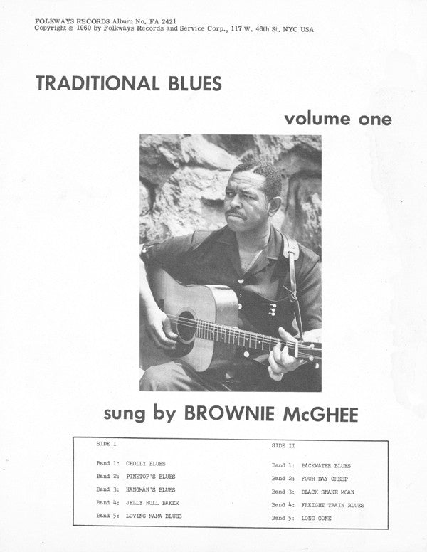 Brownie McGhee : Traditional Blues - Vol. 1 (LP, Album, Mono)