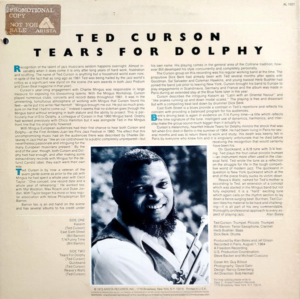 Ted Curson : Tears For Dolphy (LP, Album, Promo, RE)