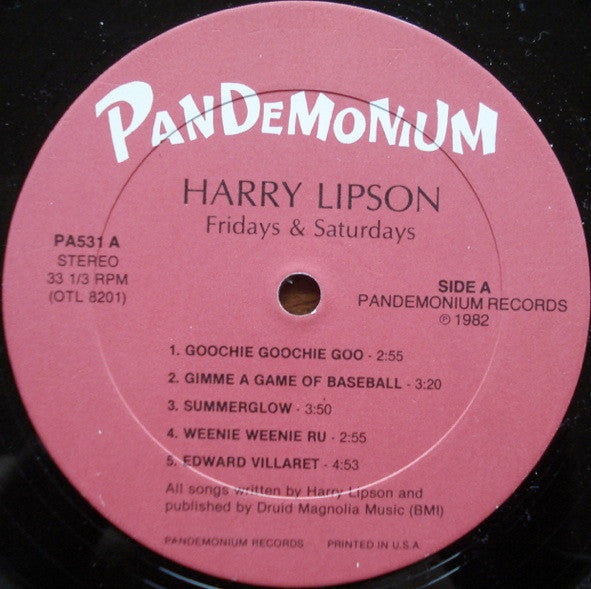 Harry Lipson : Fridays & Saturdays (LP)