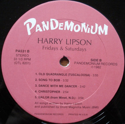 Harry Lipson : Fridays & Saturdays (LP)