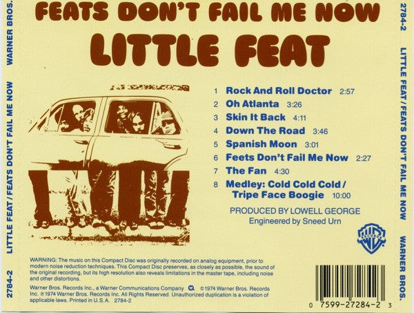 Little Feat : Feats Don't Fail Me Now (CD, Album, RE, RM)