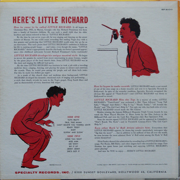 Little Richard : Here's Little Richard (LP, Album, Mono, RE)