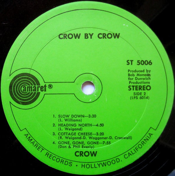 Crow (4) : Crow By Crow (LP, Album)