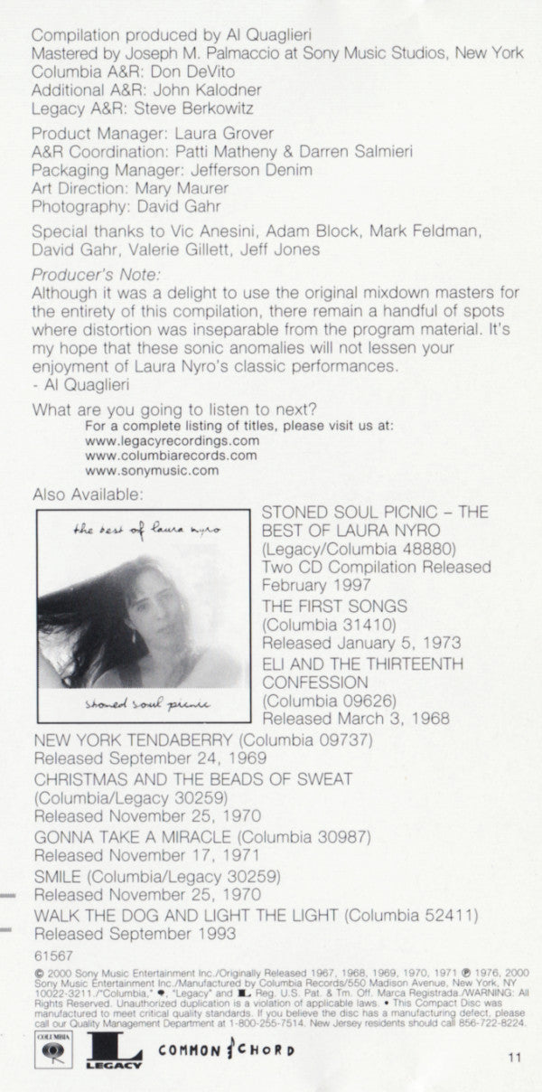 Laura Nyro : Time And Love: The Essential Masters (CD, Comp, RM)