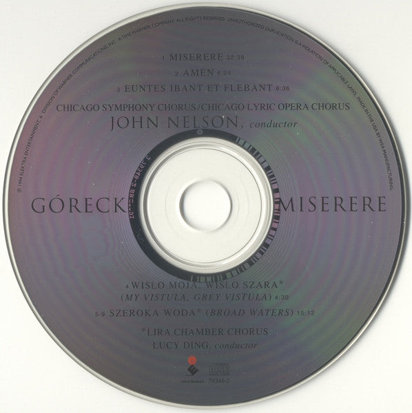 Henryk Górecki : Miserere (CD, Album)