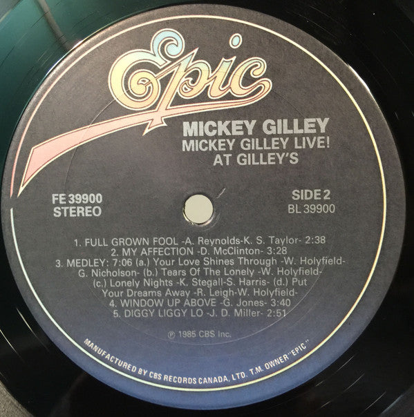 Mickey Gilley : Mickey Gilley Live! At Gilley's (LP)