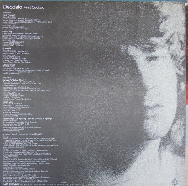 Eumir Deodato : First Cuckoo (LP, Album, Glo)