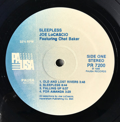 Joe Locascio Featuring Chet Baker : Sleepless (LP, Album)