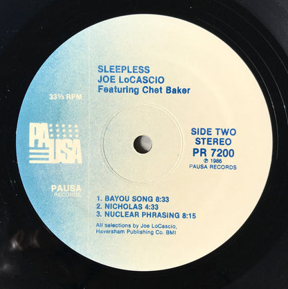 Joe Locascio Featuring Chet Baker : Sleepless (LP, Album)