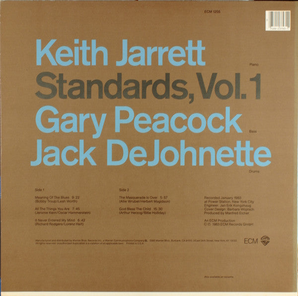 Keith Jarrett, Gary Peacock, Jack DeJohnette : Standards, Vol. 1 (LP, Album)