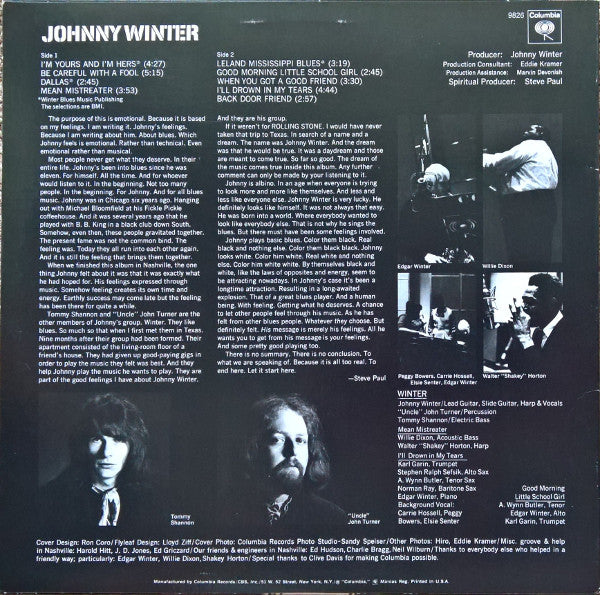 Johnny Winter : Johnny Winter (LP, Album, RE)