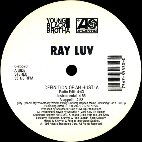 Ray Luv : Definition Of Ah Hustla / Ride With The Luvva Man (12")