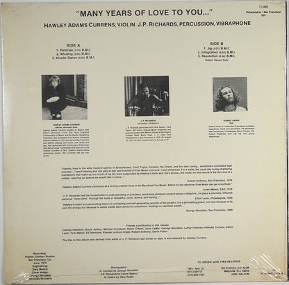 Hawley Adams Currens, Jim Richards : Many Years Of Love To You (LP, Album)