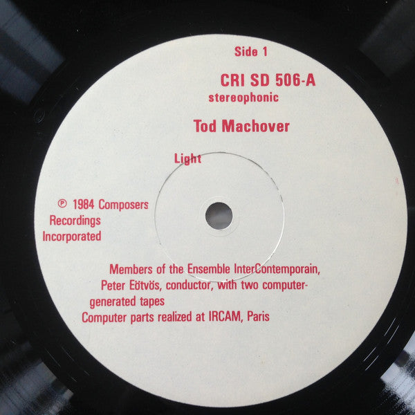 Tod Machover : Light / Soft Morning, City! (LP, Album)