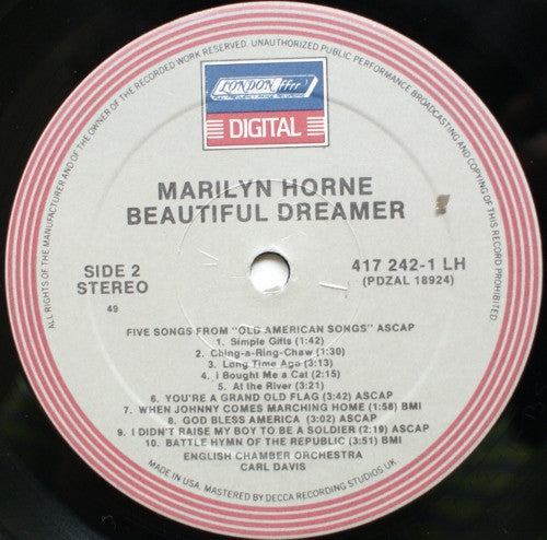 Marilyn Horne, English Chamber Orchestra : Beautiful Dreamer (LP, Comp)